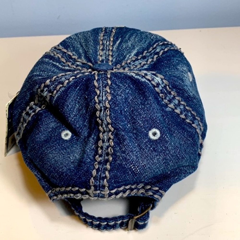 90s Style Distressed Denim Ball Cap NWT - Picture 4 of 6